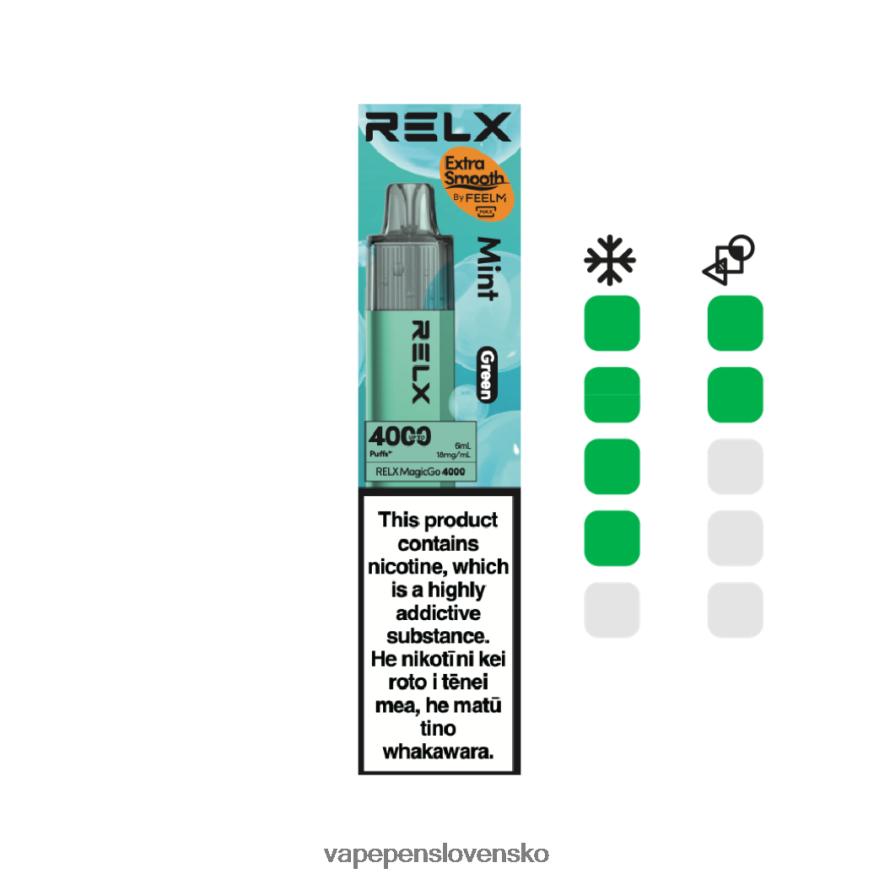 Vape Slovensko mäta (zelená) - RELX MagicGo 4000 jednorazové vapy 866XX04