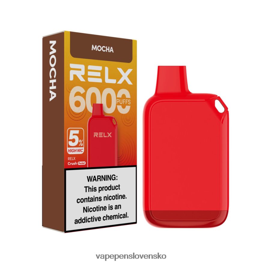 Vape Slovensko moka - RELX Crush Pocket 6000 5% vysoký nik 866XX025