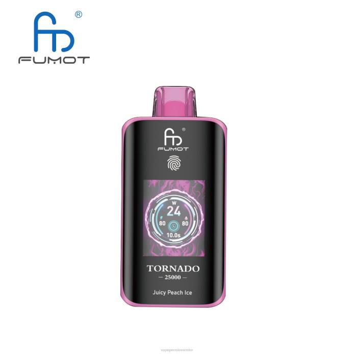 Fumot Tornado 25 000 jednorazové vapy šťavnatý broskyňový ľad | 22X47 Vape Liquid