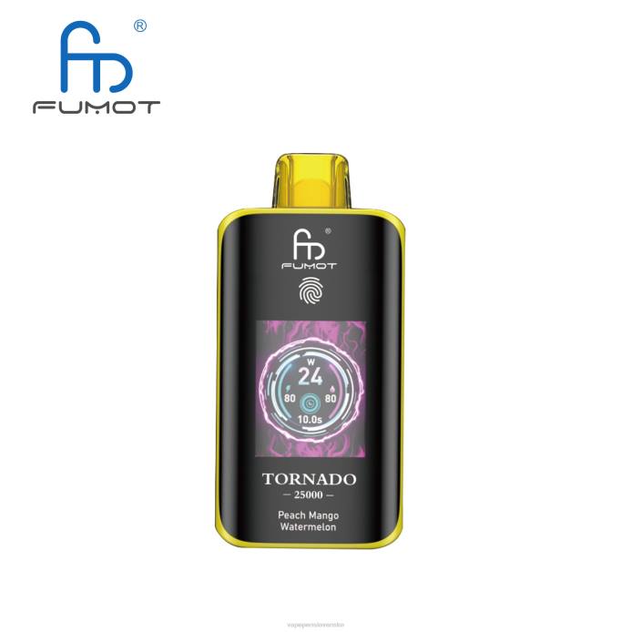 Fumot Tornado 25 000 jednorazové vapy broskyňa mango vodný melón | 22X49 Vape Liquid