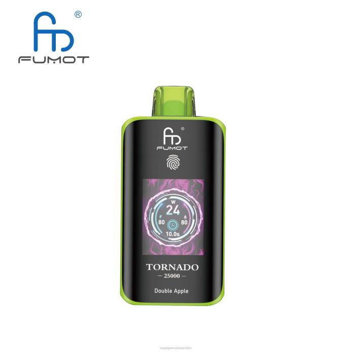 Fumot Tornado 25 000 jednorazové vapy dvojité jablko | 22X45 Vape Liquid