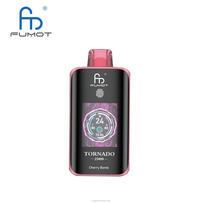 Fumot Tornado 25 000 jednorazové vapy čerešňová bomba | 22X44 Vape Liquid
