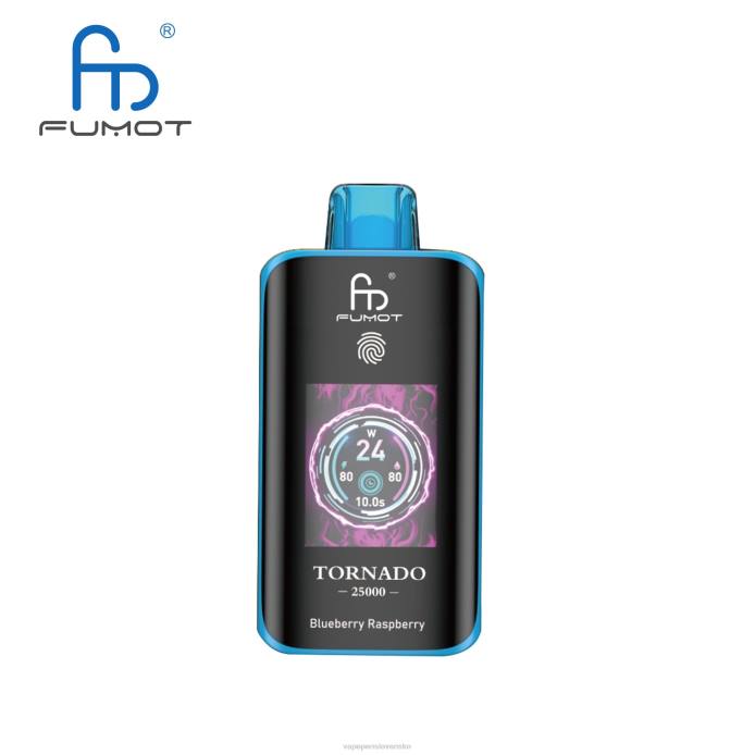 Fumot Tornado 25 000 jednorazové vapy čučoriedka malina | 22X43 Vape Liquid