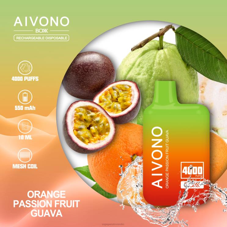 Aivono AIM BOXX 4000 pomarančová guava z mučenky - LD0D2212 Vape Cigareta