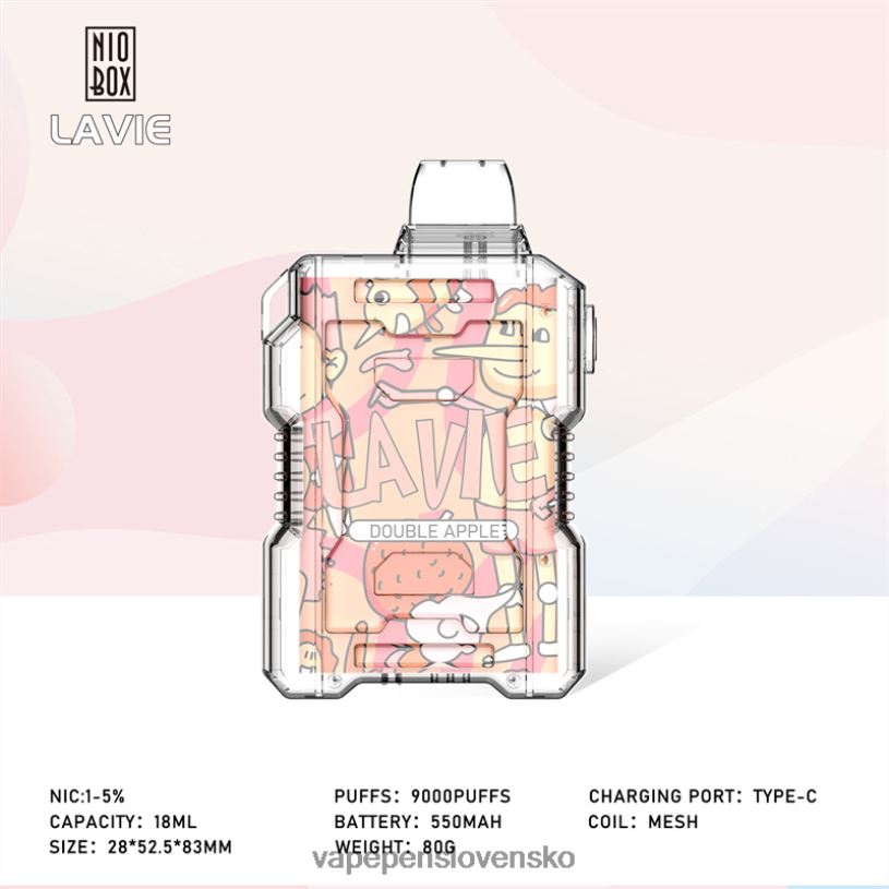 80N26195 Vape Shop Bratislava - dvojité jablko LAVIE NIO BOX 9000 ťahov