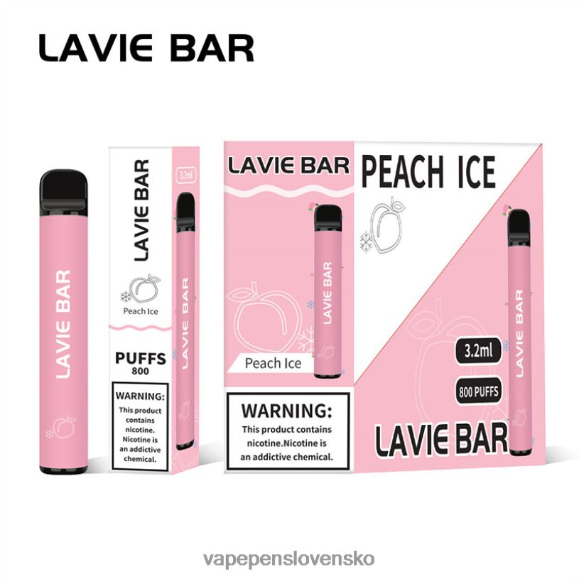 80N26314 Vape Cigareta - broskyňový ľad LAVIE BAR 800 ťahov