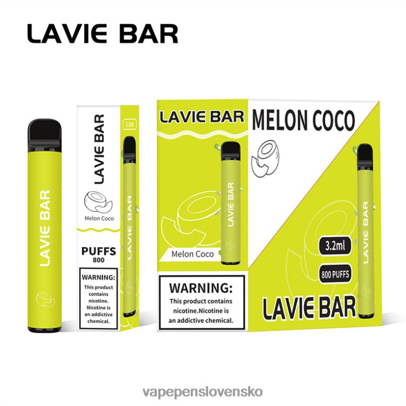 80N26315 Vape Shop Bratislava - melón kokosový LAVIE BAR 800 ťahov