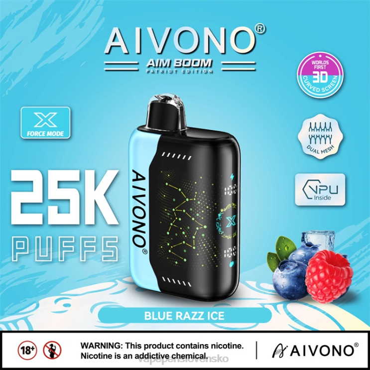Aivono AIM BOOM 25 000 modrý razz ľad - LD0D2345 Vape Shop Bratislava