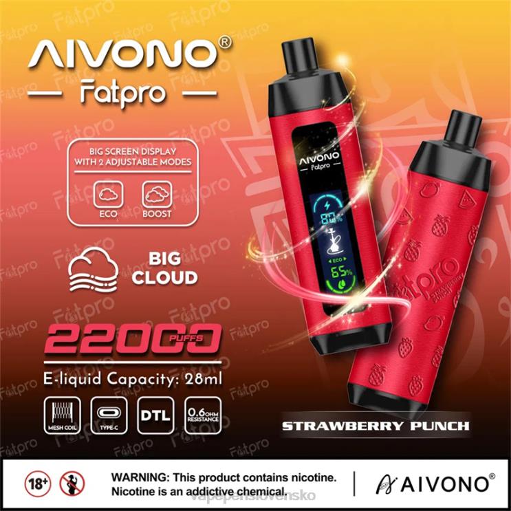Aivono Fatpro 22 000 jahodový punč - LD0D28 Vape Cigareta