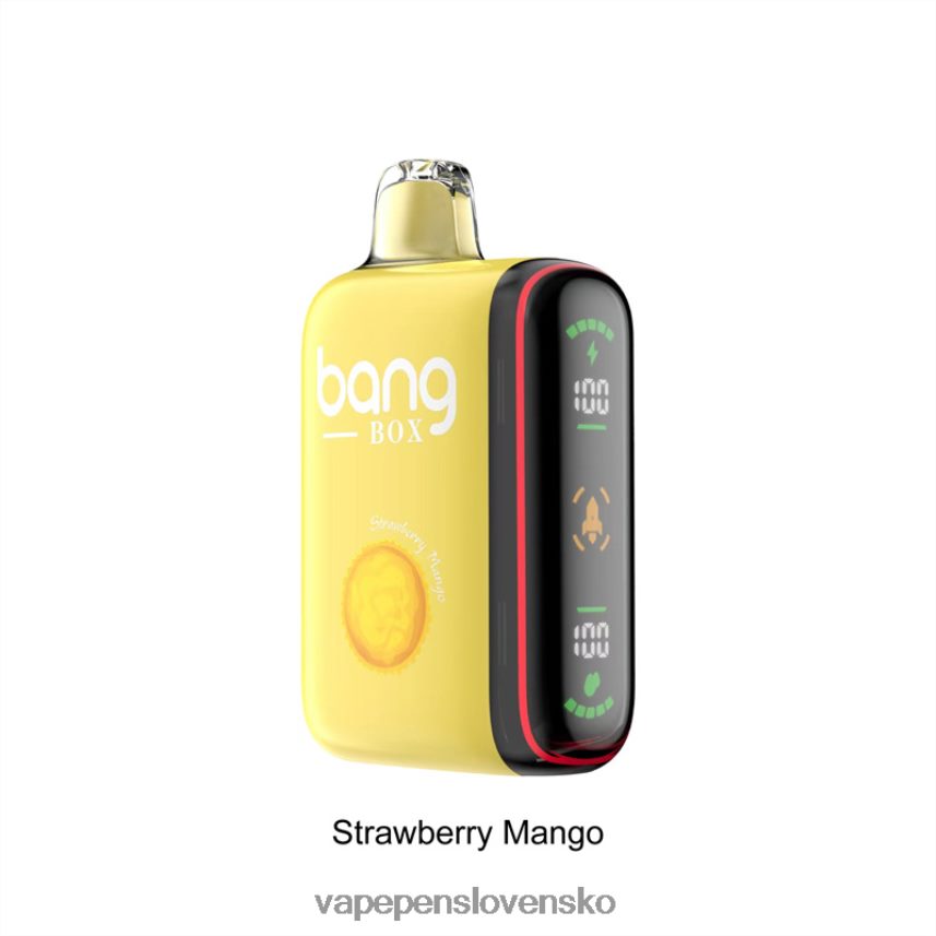 Vape Bez Nikotinu 2PX06235 jahodové mango - Bang Box Inteligentný displej výkonu 9000-18000 ťahov