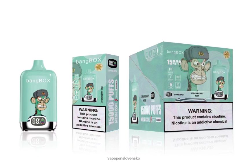Vape Bez Nikotinu 2PX06239 jahodové kiwi - Bang Box 15 000 ťahov