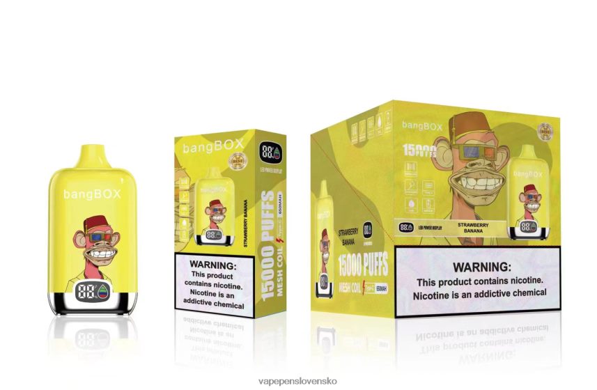 Vape Bez Nikotinu 2PX06243 jahodový banán - Bang Box 15 000 ťahov