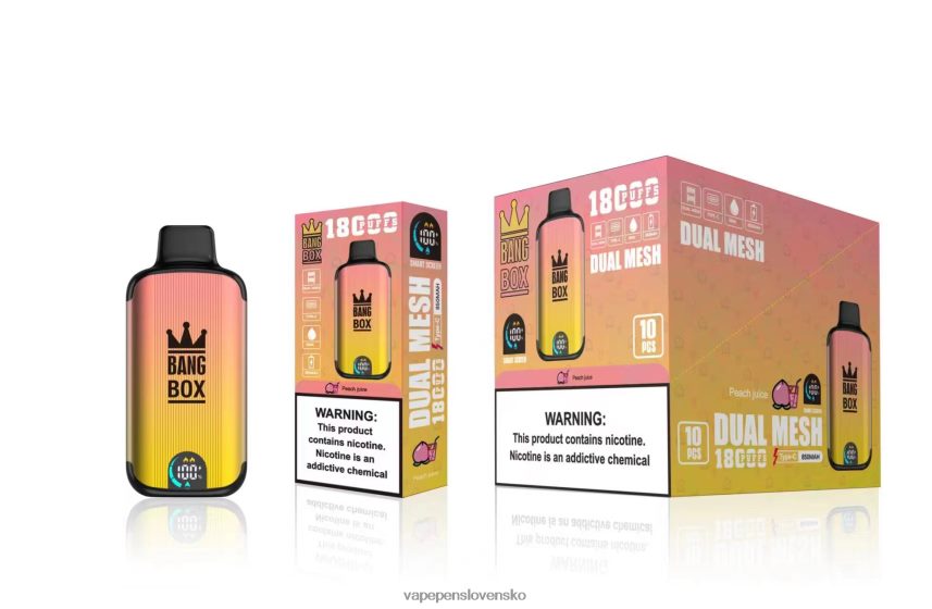 Vape Bez Nikotinu 2PX06291 broskyňová šťava - Bang Box 18 000 ťahov