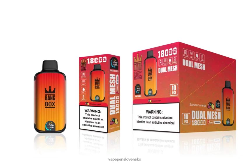 Vape Bez Nikotinu 2PX06299 jahodové mango - Bang Box 18 000 ťahov