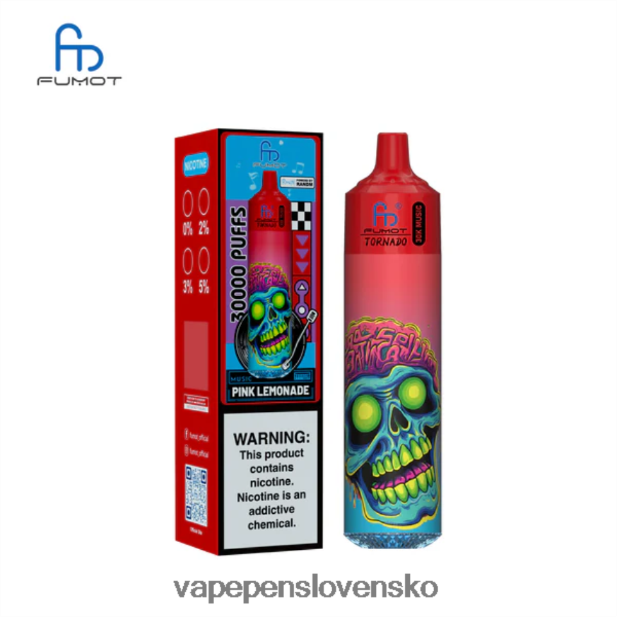 Vape Bez Nikotinu XRHHX623 ružová limonáda Fumot Tornado 30k hudby