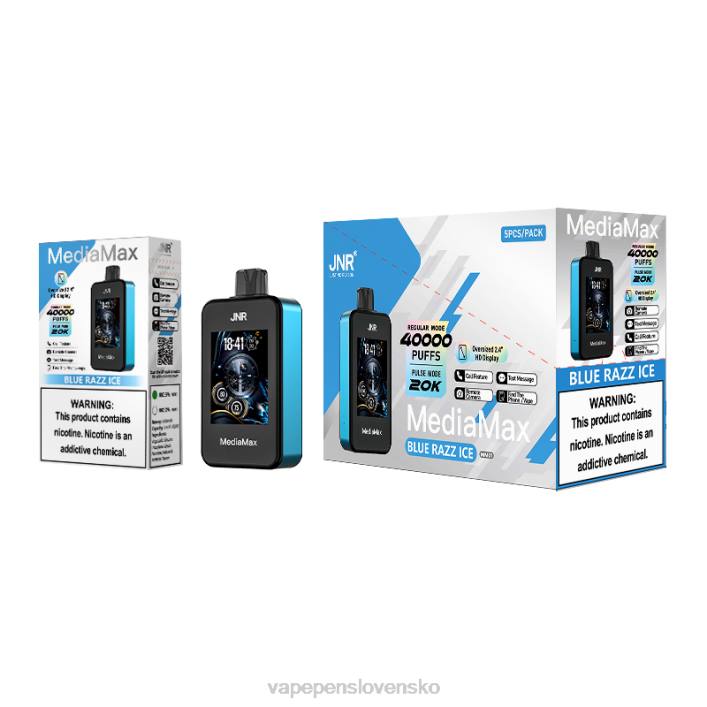 Vape Bez Nikotinu modrý razz ľad - JNR MediaMax 40 tis JT4021