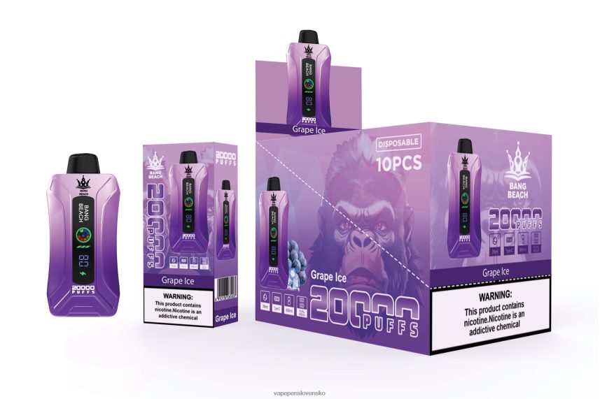 Vape Cigareta 2PX06210 hroznový ľad - Bang Beach 20 000 potiahnutí inteligentnou obrazovkou