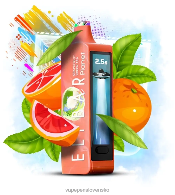 Vape Cigareta X2TJ017 - grapefruitový zelený čaj Elf Bar Planet 25 000