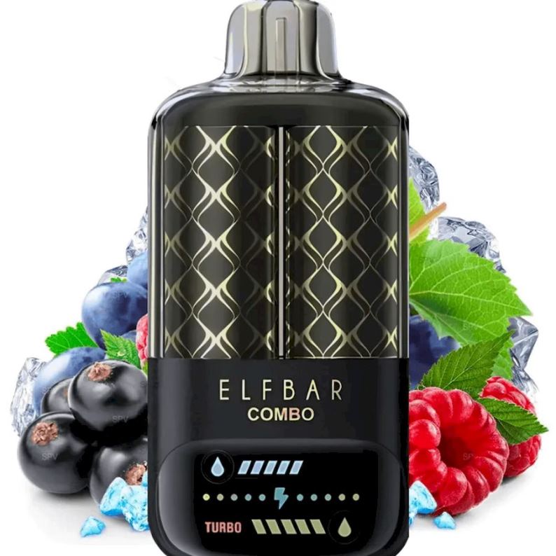 Vape Cigareta X2TJ08 - čierne ríbezle malina & hrozno Elf Bar Combo 25 000