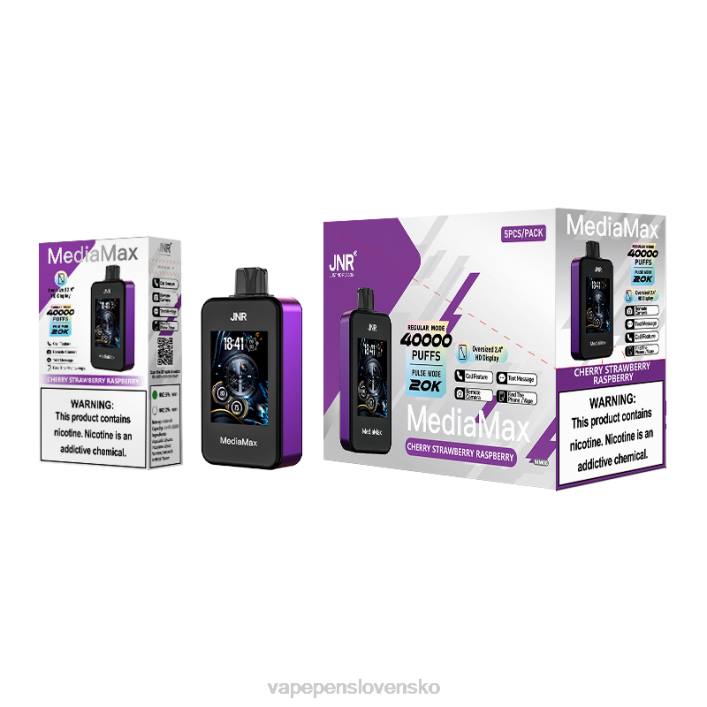 Vape Cigareta čerešňa jahoda malina - JNR MediaMax 40 tis JT4014