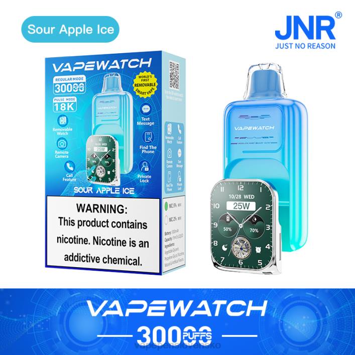 Vape Cigareta kyslý jablkový ľad - JNR vape hodinky JT405