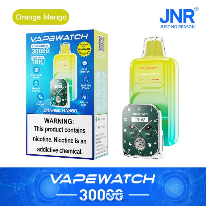 Vape Cigareta oranžové mango - JNR vape hodinky JT402