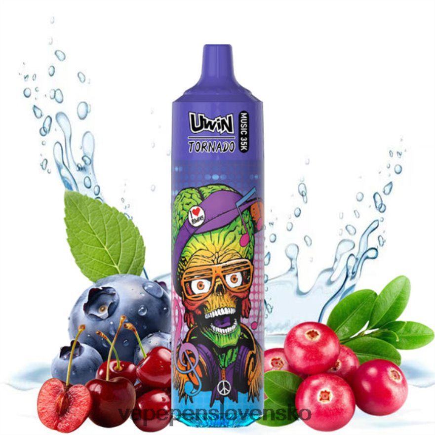 Vape Cigareta čučoriedka čerešňa brusnica | UWIN CRYSTAL 35k jednorazová vapa XXX6HP26