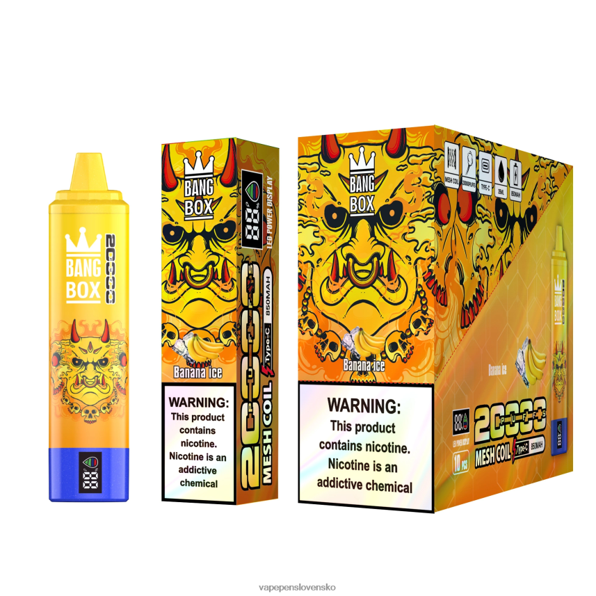 Vape Slovensko 2PX06257 banánový ľad - Bang Box Inteligentná obrazovka s 20 000 ťahmi