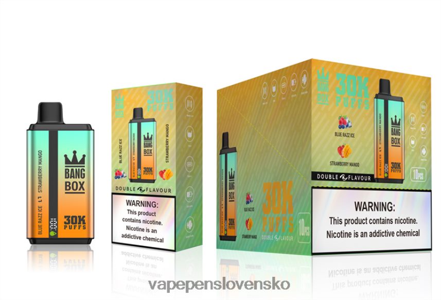 Vape Slovensko 2PX06273 blue razz ice & jahodové mango - Bang Box 30 000 ťahov s dvoma príchuťami