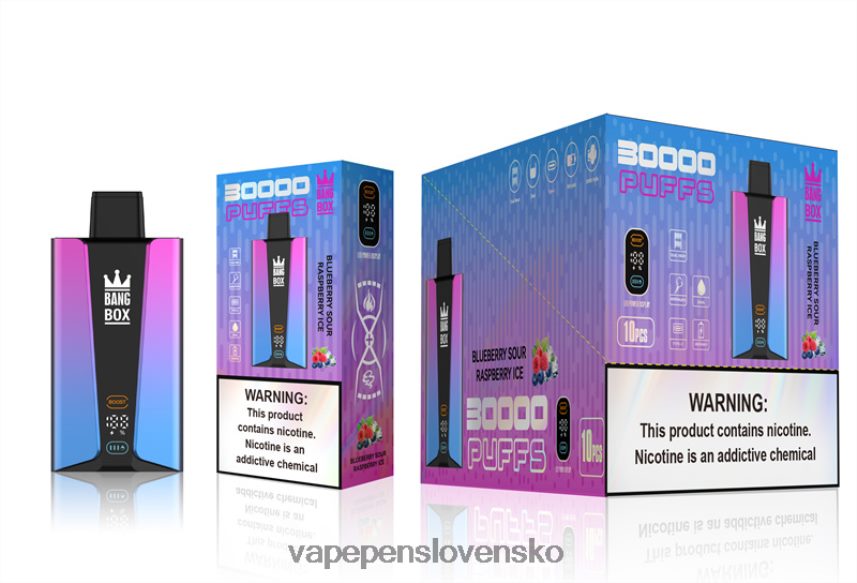 Vape Slovensko 2PX06281 čučoriedkový kyslý malinový ľad - Bang Box Inteligentná obrazovka s 30 000 ťahmi