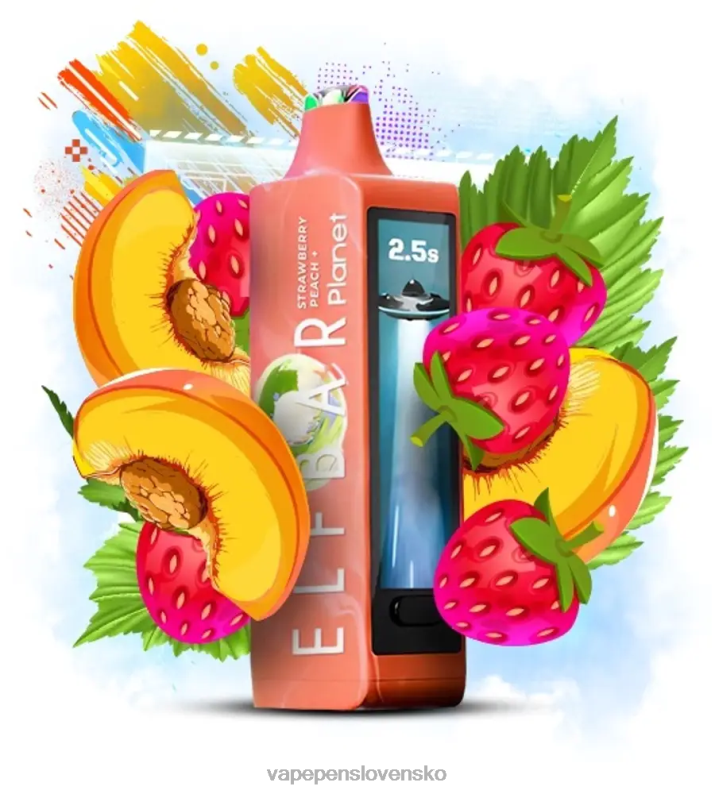 Vape Slovensko X2TJ028 - jahodová broskyňa Elf Bar Planet 25 000