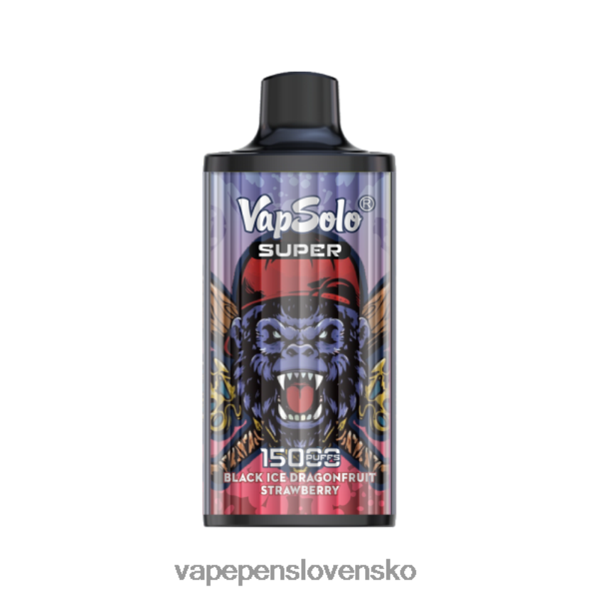 Vapsolo SUPER jednorazová vapa čierna ľadová drangofruitová jahoda 6JP0HD125 Vape Pen