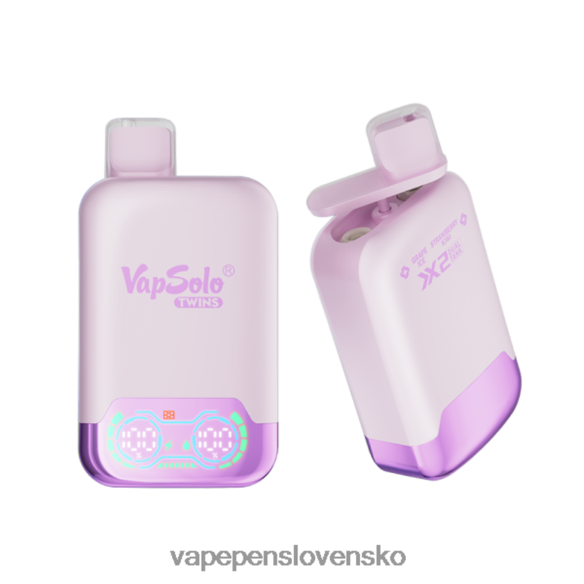 Vapsolo TWINS jednorazová vapa hroznový ľad a jahodové kiwi 6JP0HD140 Vape Pen