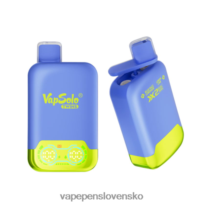 Vapsolo TWINS jednorazová vapa modrá razz limonáda a citrónová limetka 6JP0HD138 Vape Bez Nikotinu