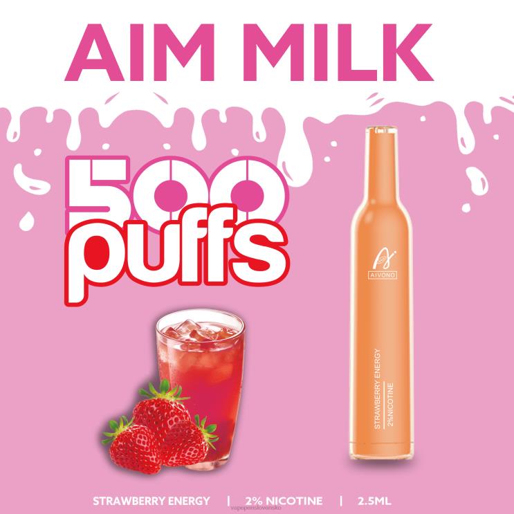 Aivono AIM MILK 500 jahodová energia - LD0D2266 Vape Cigareta