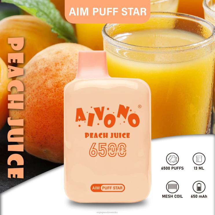 Aivono AIM PUFF STAR 6500 broskyňová šťava - LD0D2289 Vape Slovensko