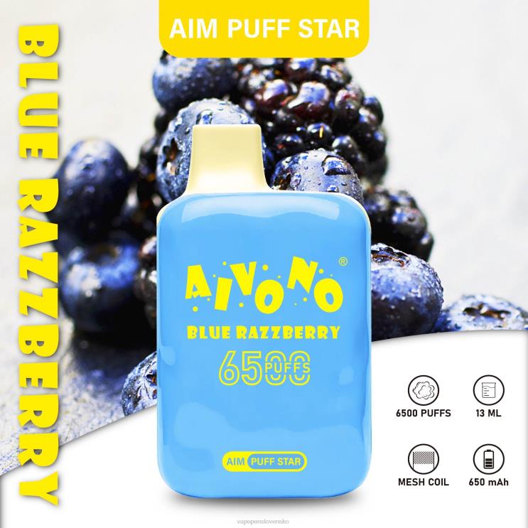 Aivono AIM PUFF STAR 6500 modrá razzberry - LD0D2292 Vape Slovensko