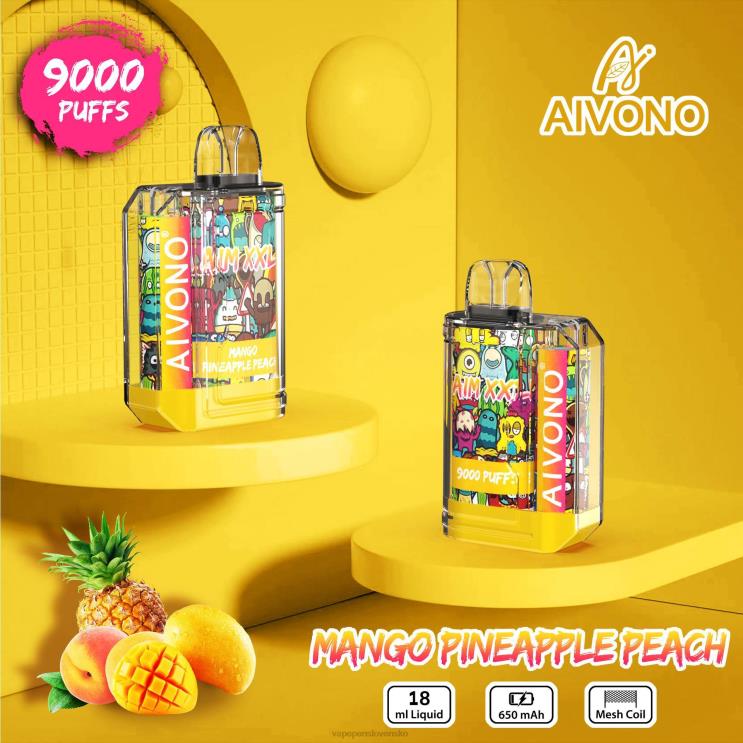 Aivono AIM XXL Priehľadná nálepka na ústa 9000 mango ananás broskyňa - LD0D249 Vape Slovensko