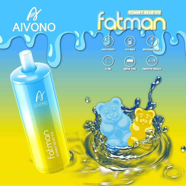 Aivono FATMAN 6800 gumový medvedí ľad - LD0D232 Vape Cigareta