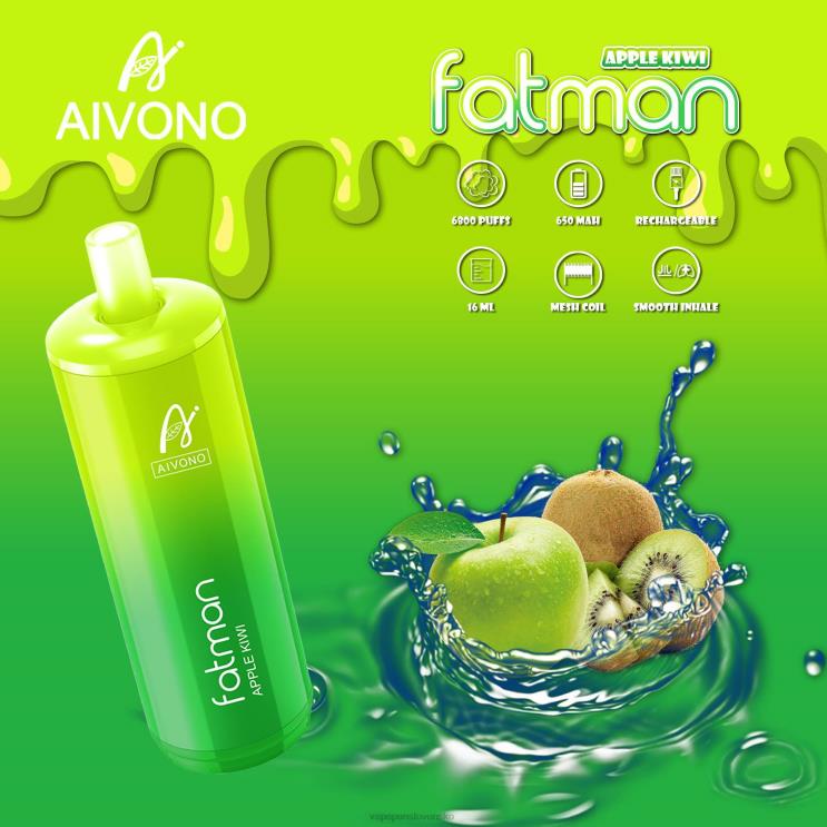 Aivono FATMAN 6800 jablkové kiwi - LD0D231 Vape Slovensko