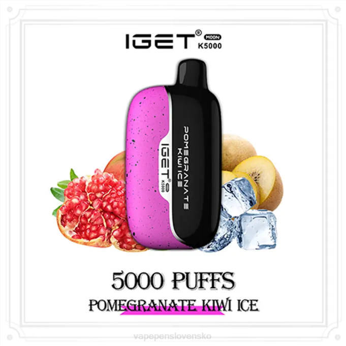 Vape Cigareta HN8Z17 granátové jablko kiwi ľad IGET Moon K5000
