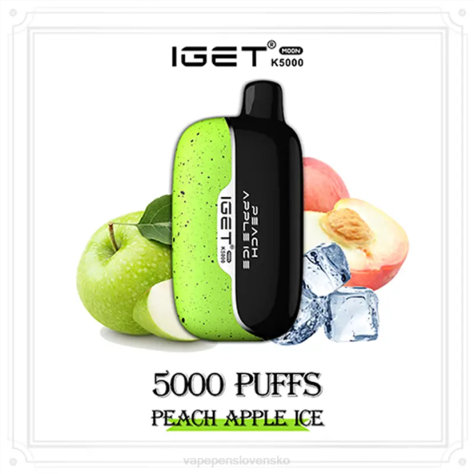 Vape Cigareta HN8Z7 broskyňový jablkový ľad IGET Moon K5000