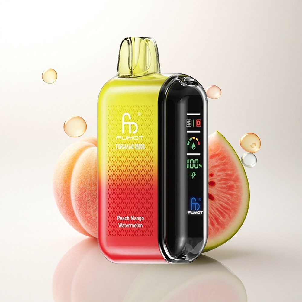Fumot Tornado 20000 Puffs Broskev Mangová Vodný melón Dvojitá Mriežka Batéria 850mAh