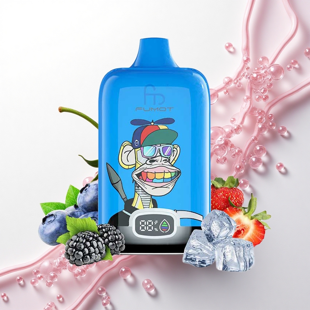 Fumot Tornado Digital Box 12000 Puffs Jahoda Hrozno Mesh 20ml