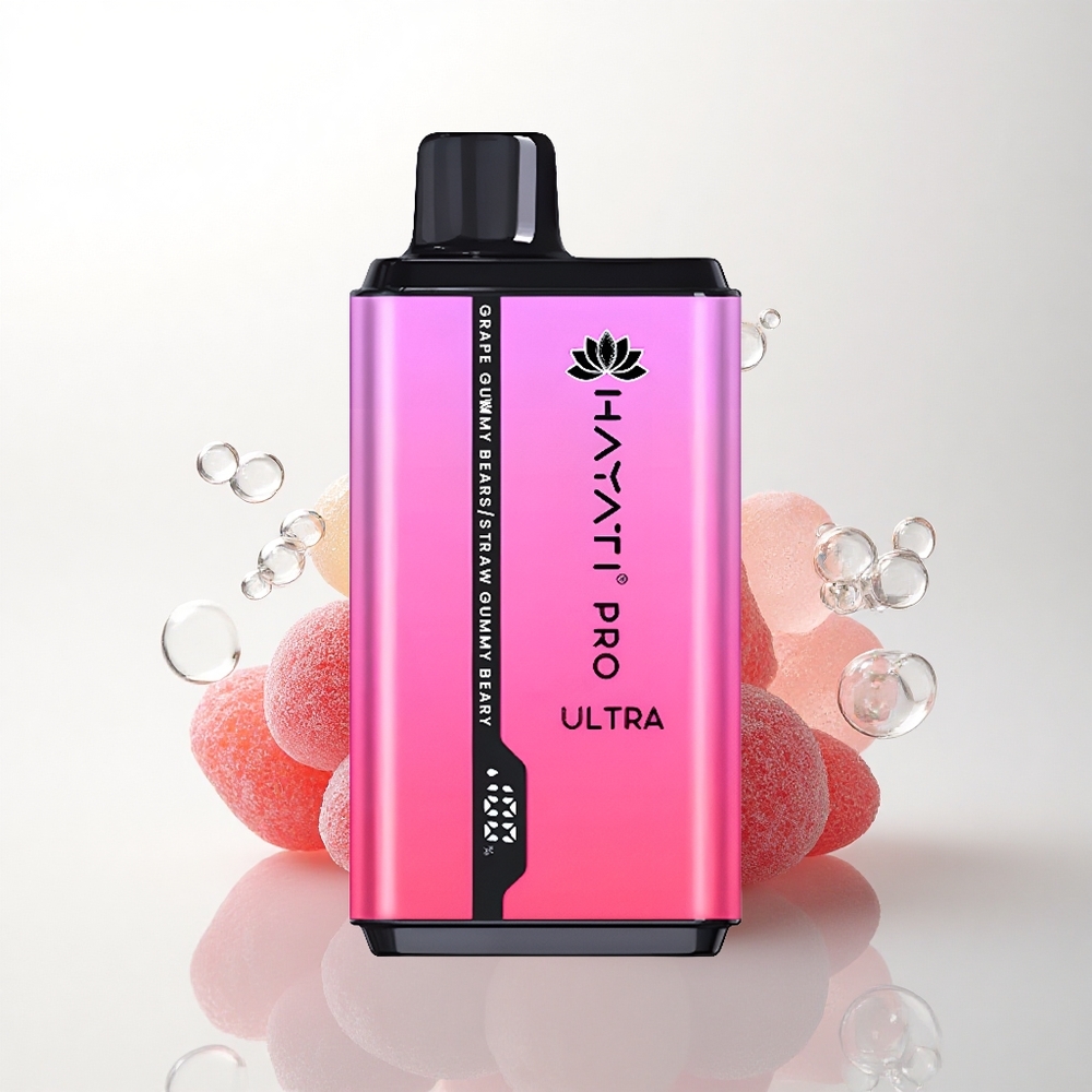 Hayati Pro Ultra 15000 Puffs Hroznoví Gumi Medvede Jahodoví Gumi Medvede 850mAh 12ml 2%