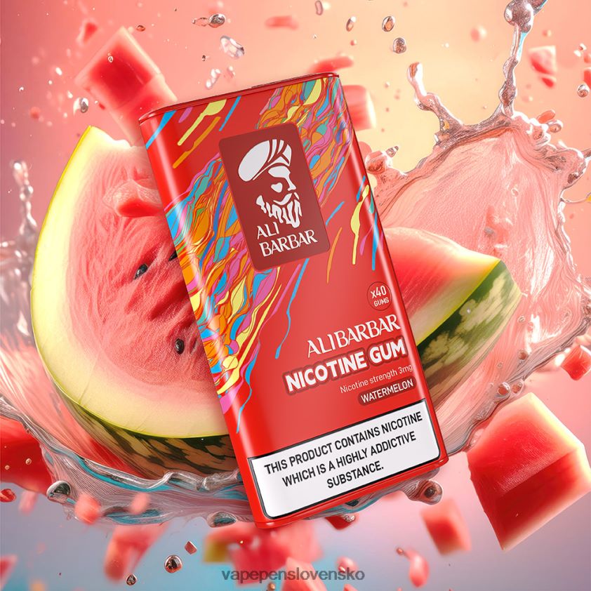 Alibarbar nikotínová guma mäta 6JP0HD101 Vape Slovensko