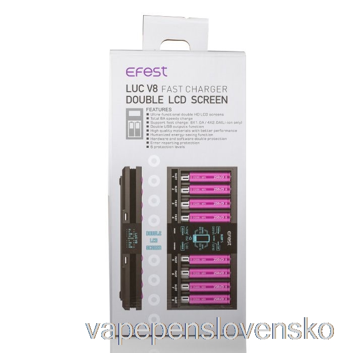 Efest Luc V8 Dvojitá Lcd Obrazovka Rýchlonabíjačka Batérií Vape Cigareta