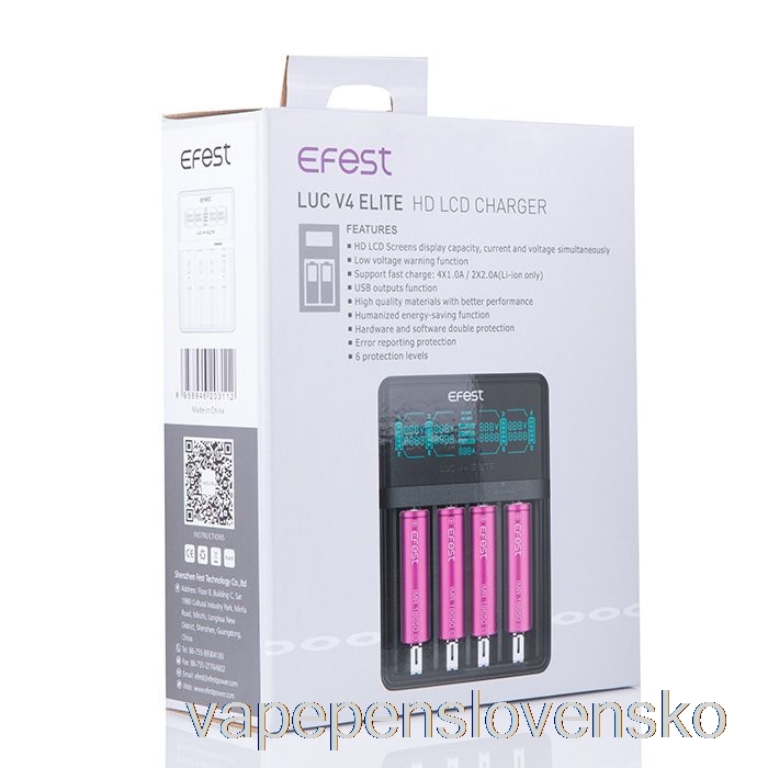 Efest Luc V4 Elitná Hd Lcd Nabíjačka Vape Cigareta