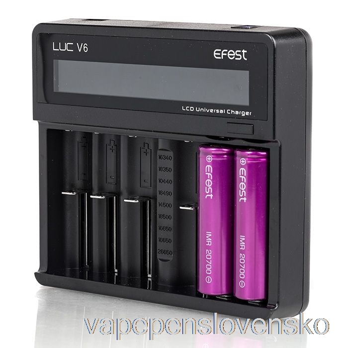 Efest Luc V6 6-šachtové Lcd Univerzálne Nabíjacie Pero