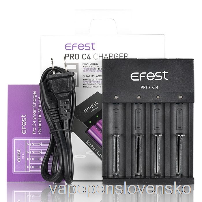 Efest Pro C4 4-šachtová Nabíjačka Smart Batérií Vape Shop Bratislava